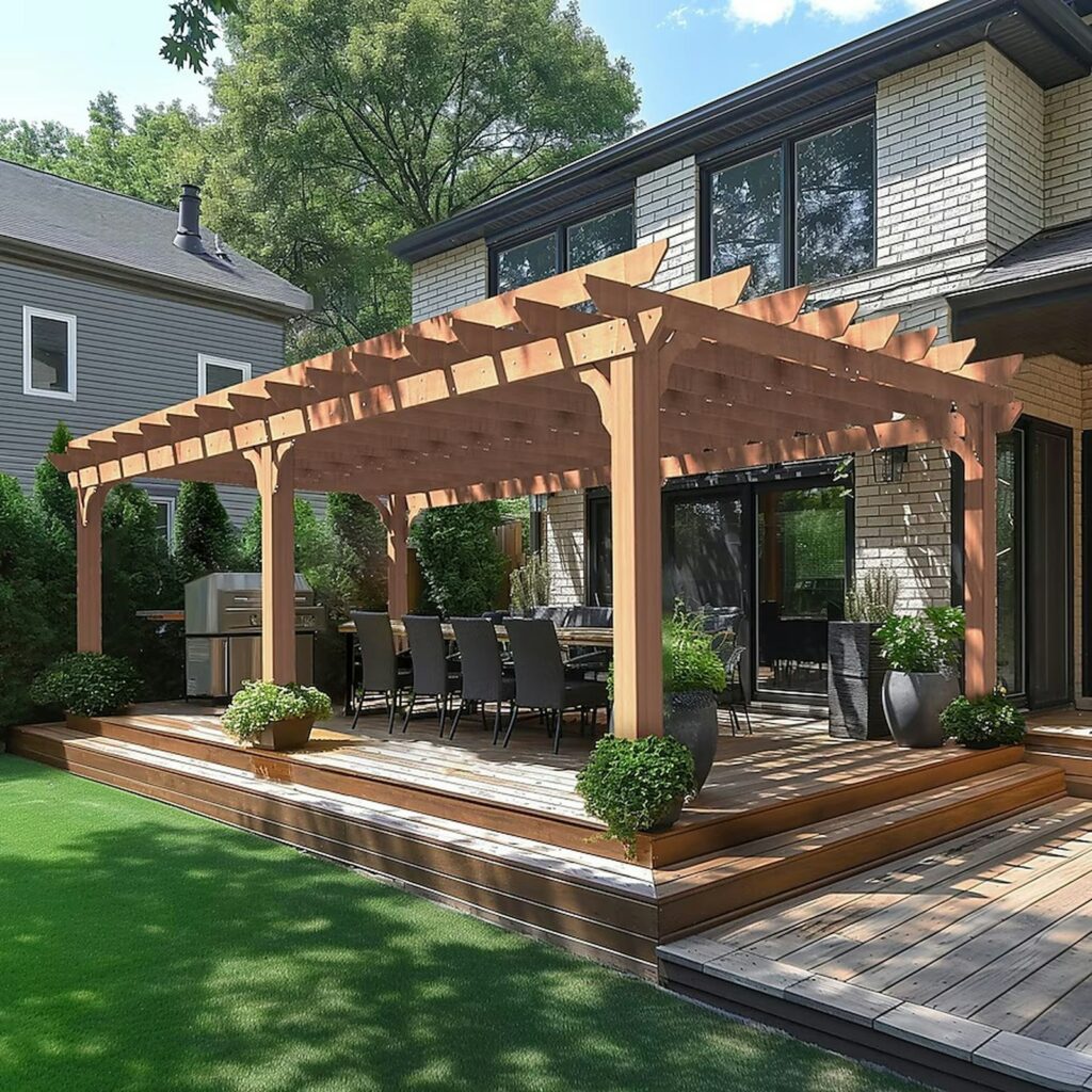 Pérgola con mesa y parrillero (foto ilustrativa)